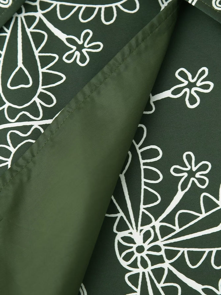 Soyut Baskılı Şişme Ceket Takım