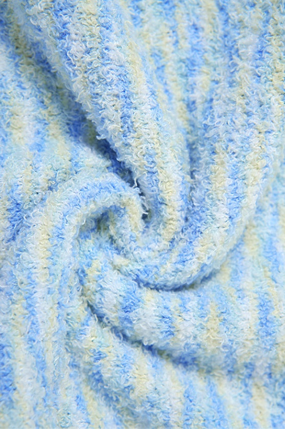 Kontrast Şeritli Fırfırlı Örme Takım