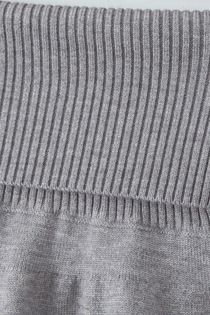 Boyundan Bağlamalı Yelek Üçlü Örgü Takım