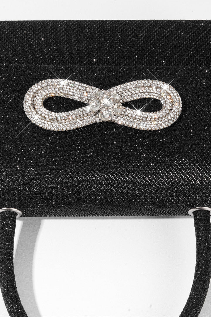 Metalik Parlak Diamante Saplı Çanta