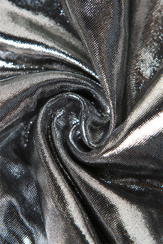 Kesikli Metalik Bodysuit