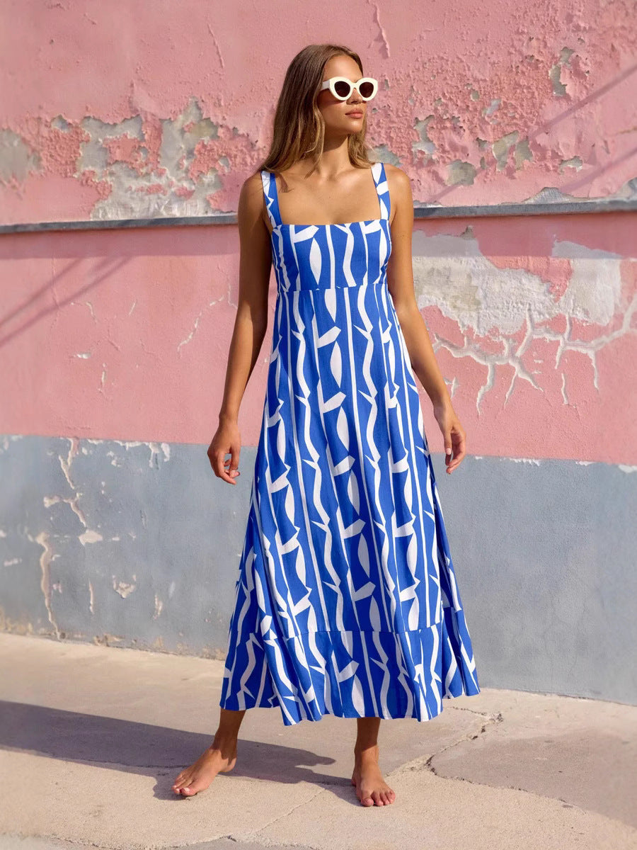 Caviar Baskılı Maxi Elbise