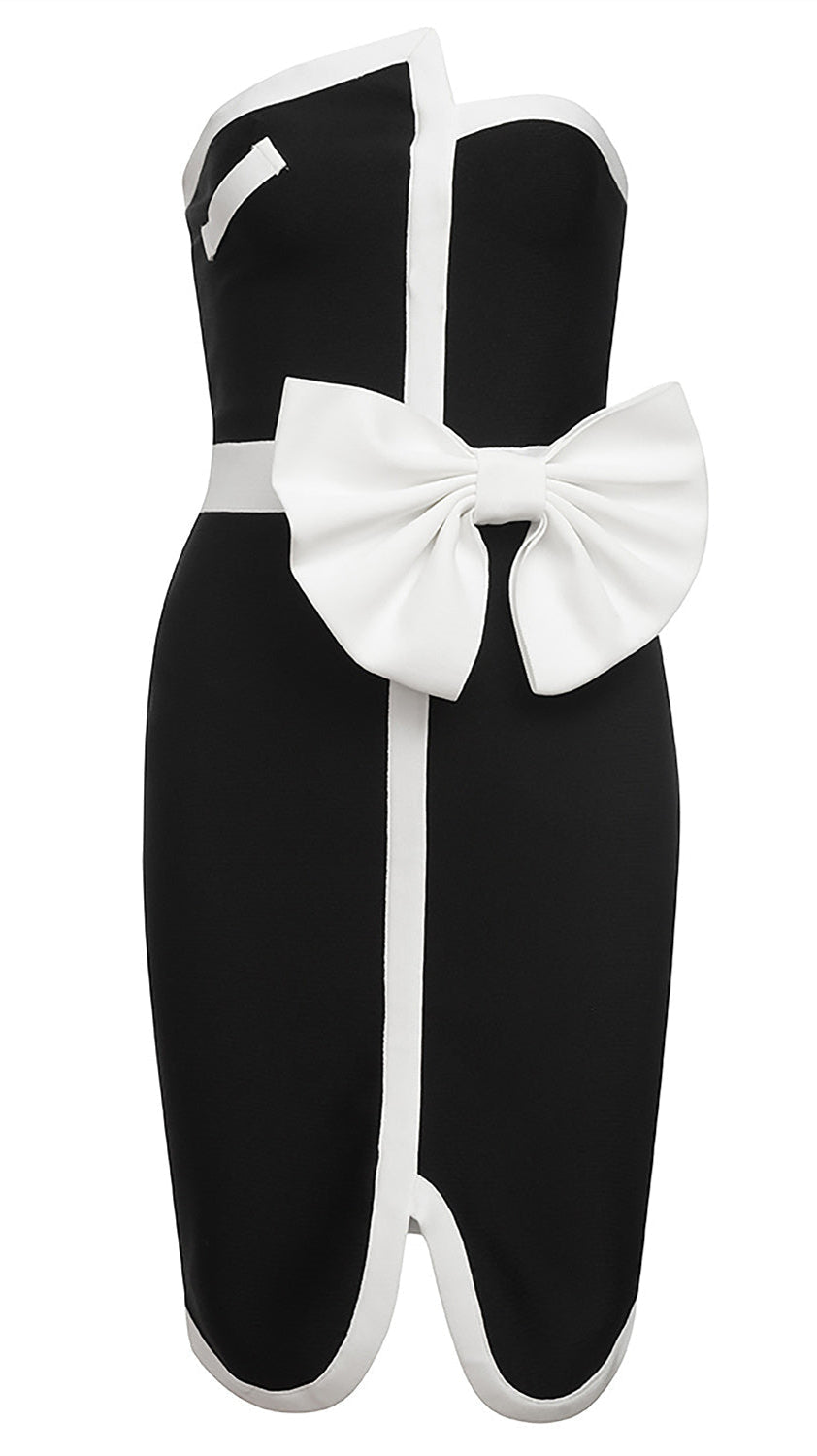 Elsie Kontrast Straplez Bandaj Mini Elbise