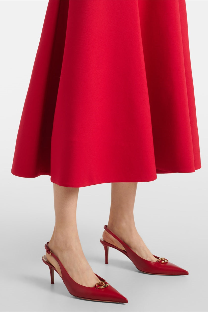 Roxanne Taşlı Çiçek Yuvarlak Yaka Midi Elbise