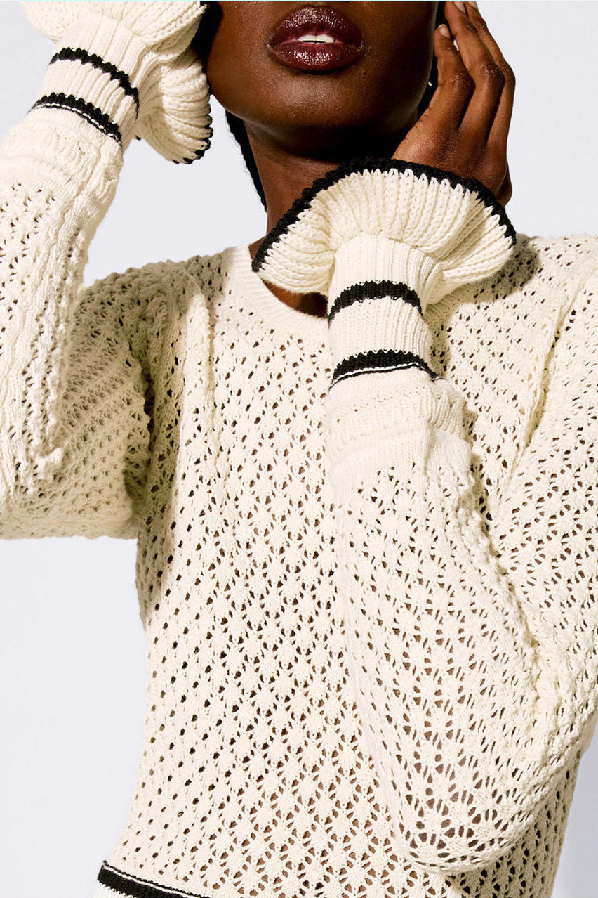 Audrey Şeritli Nervürlü Örgü Maxi Elbise