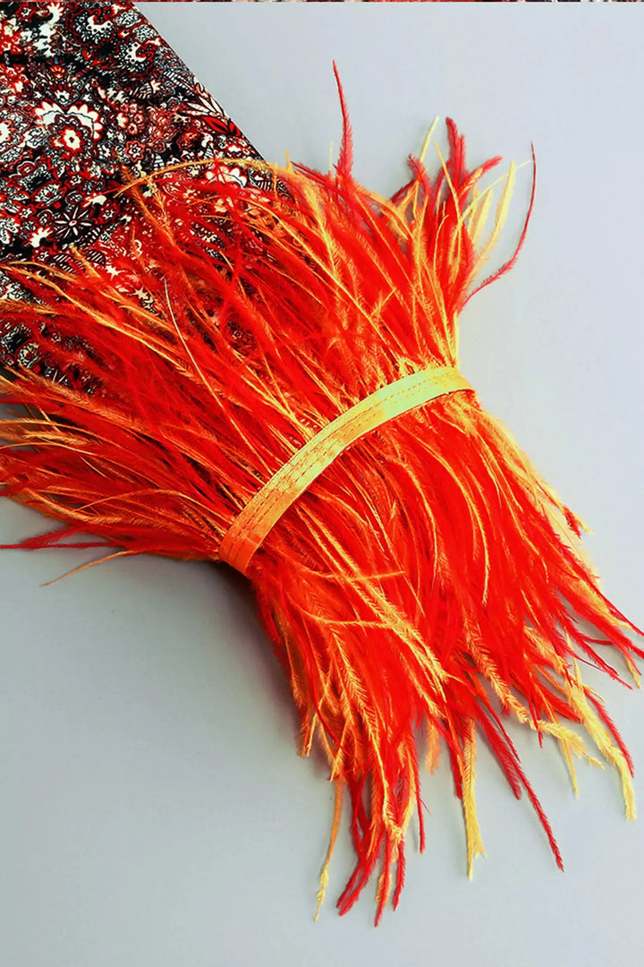 Remington Çiçekli Tüy Mini Elbise