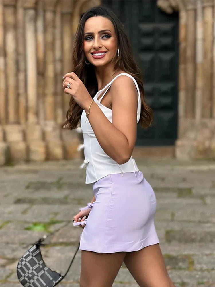 Tavimart - Fiyonk Askılı İnce Dantelli Bluz