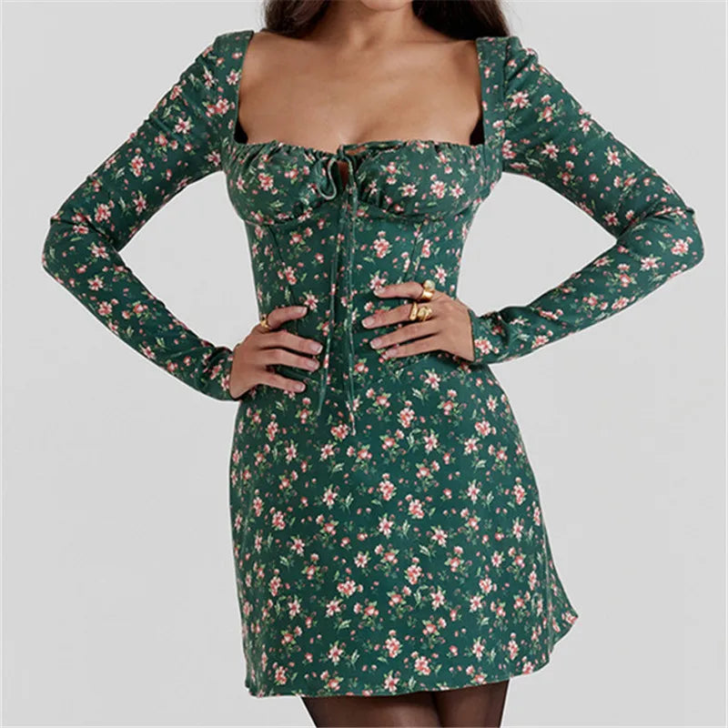 Rahat Balensiz Uzun Kollu Mini Elbise