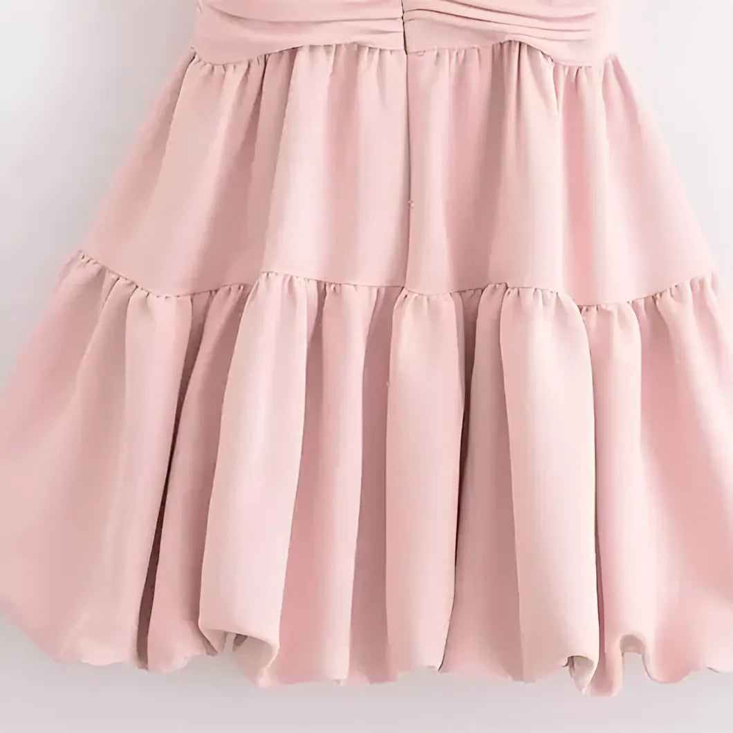 Fancy Drape Detay Mini Elbise