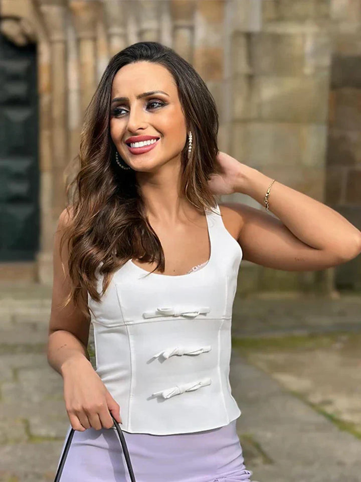 Tavimart - Fiyonk Askılı İnce Dantelli Bluz