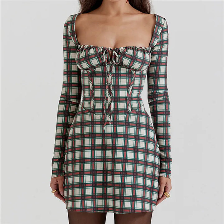 Rahat Balensiz Uzun Kollu Mini Elbise