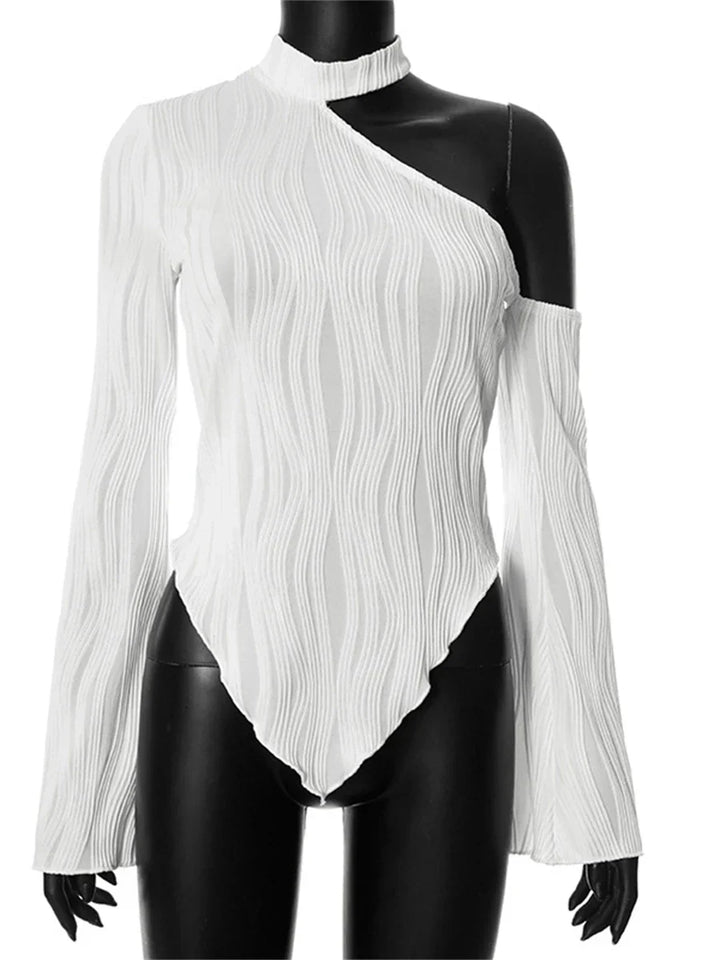 Boyun Detay Tek Omuz Bluz