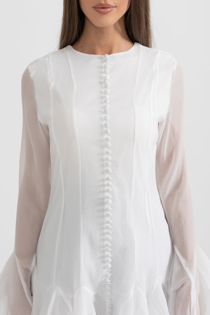 Kloş Kollu ve Zarif Siluet Elbise