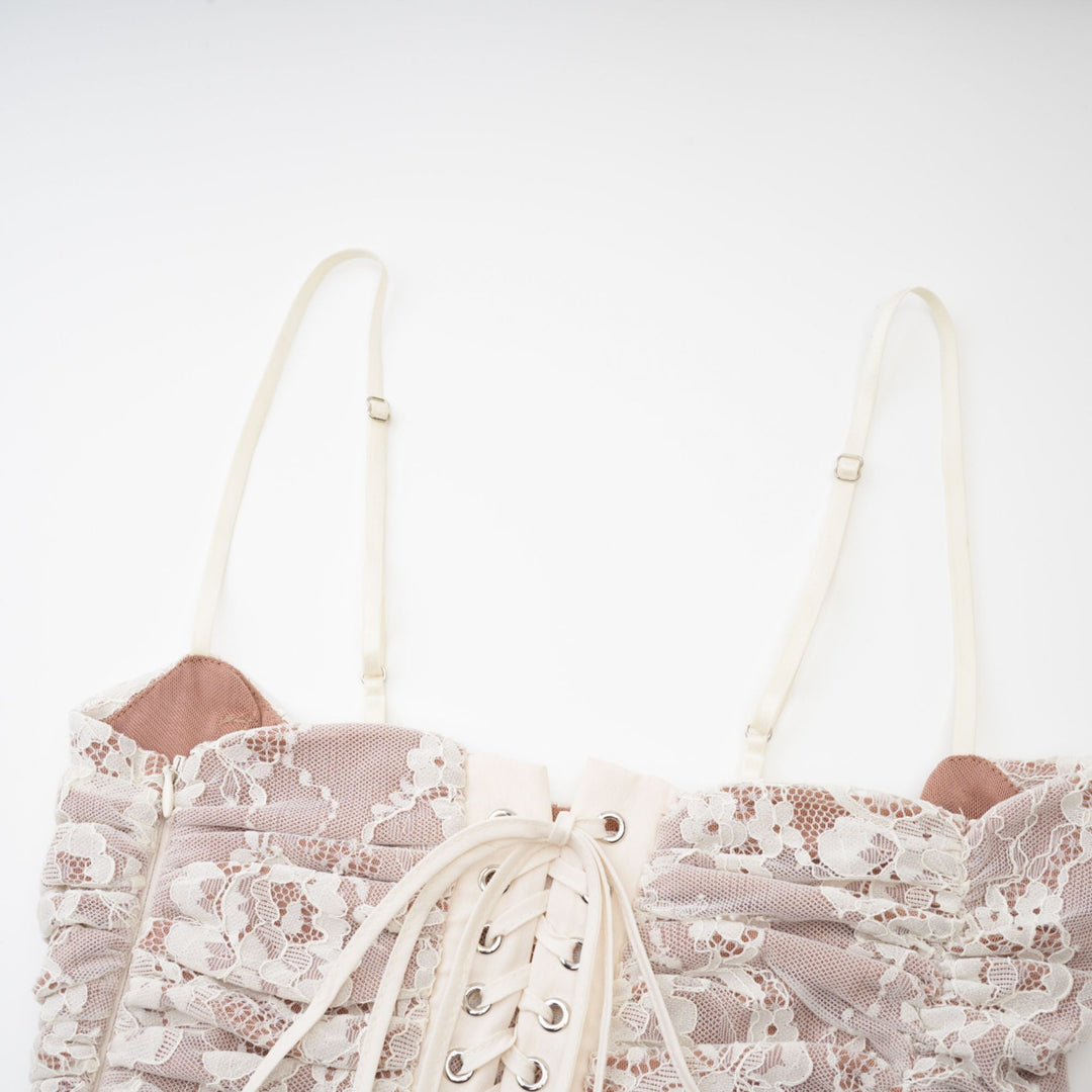 Valérie çiçekli dantel örgü maksi elbise