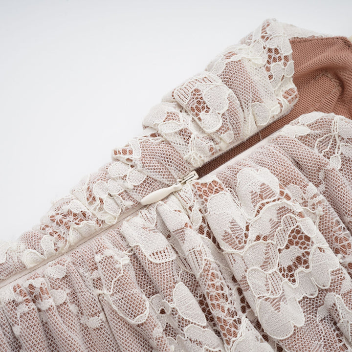 Valérie çiçekli dantel örgü maksi elbise