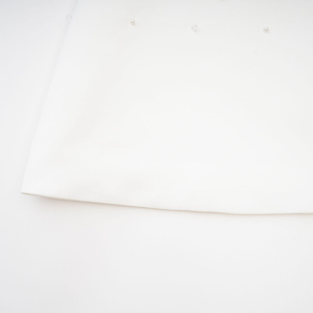 Radiance Elegance Beyaz Taş İşlemeli Straplez Mini Elbise