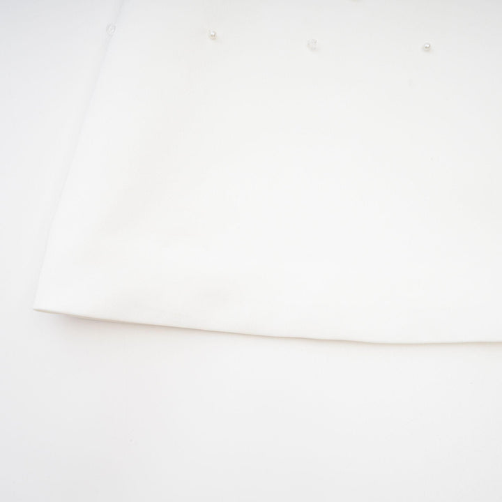 Radiance Elegance Beyaz Taş İşlemeli Straplez Mini Elbise