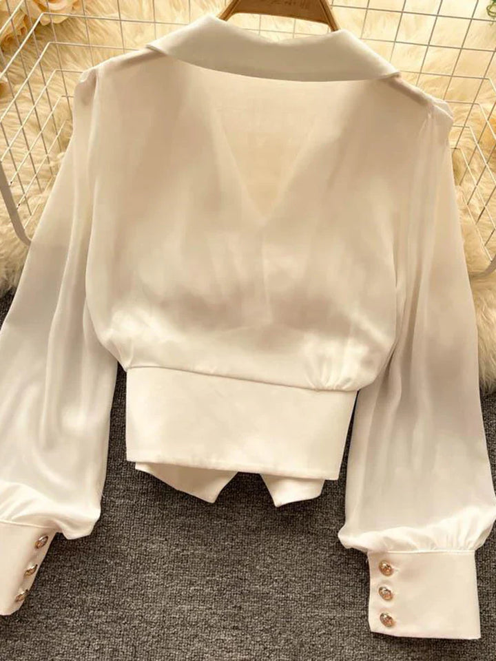 Fransız Model Uzun Kollu Gömlek Bluz