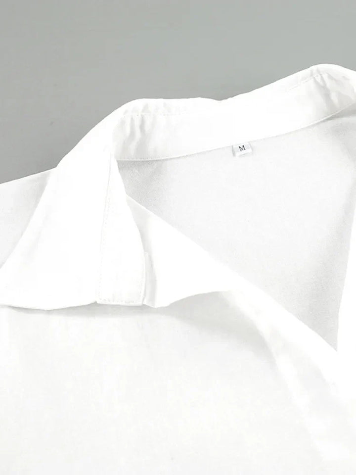 Gömlek Yaka Bağlamalı Yanları Yırtmaçlı Üst