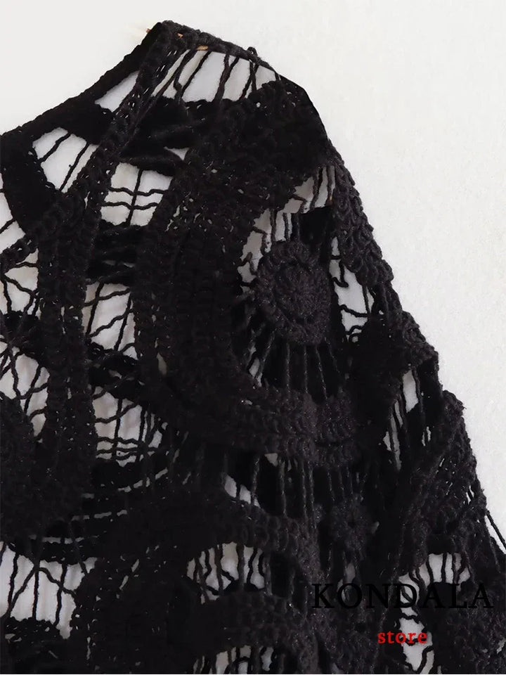 Dantel Örme Uzun Kollu Bluz