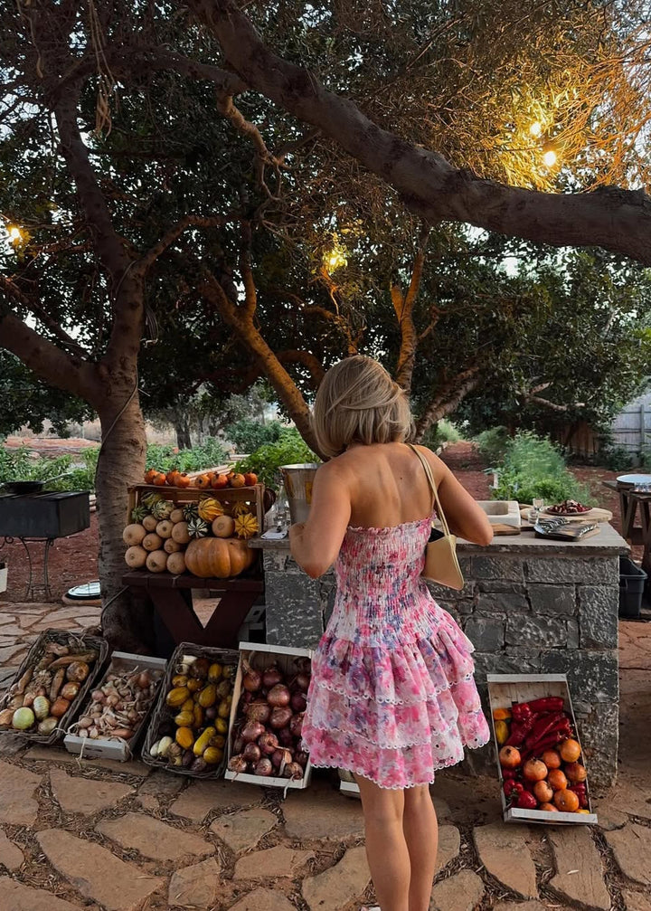 Imara Straplez Çiçekli Elbise