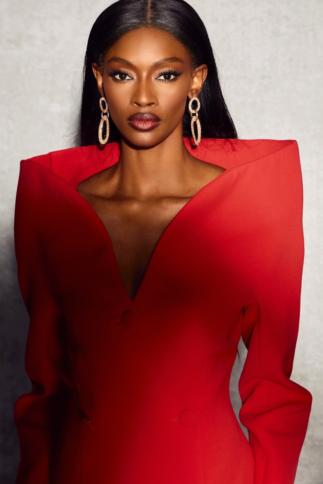 Audrey Oymalı Yaka Midi Takım Elbise