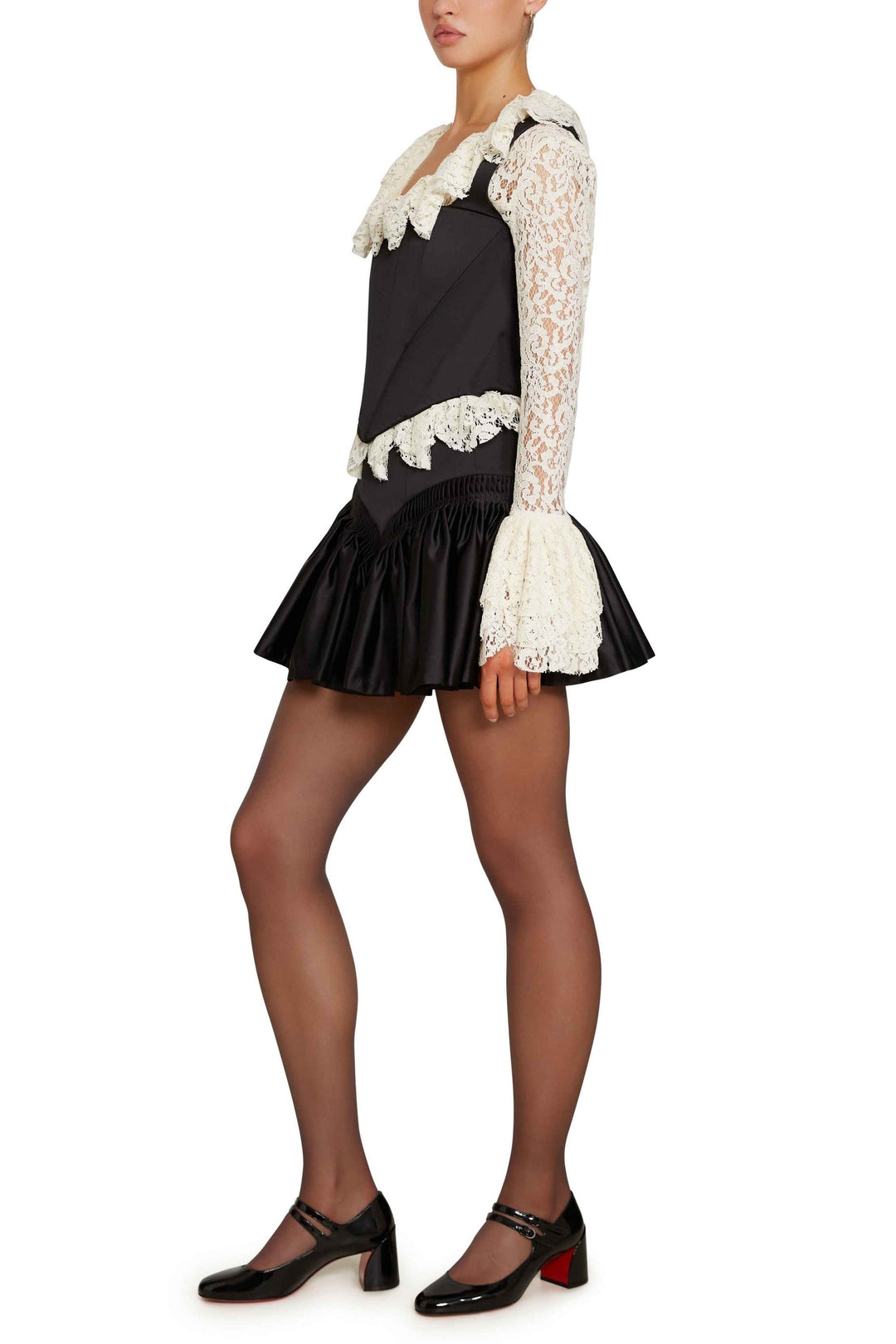 Mona Kare Yaka Kadife Korse Takım