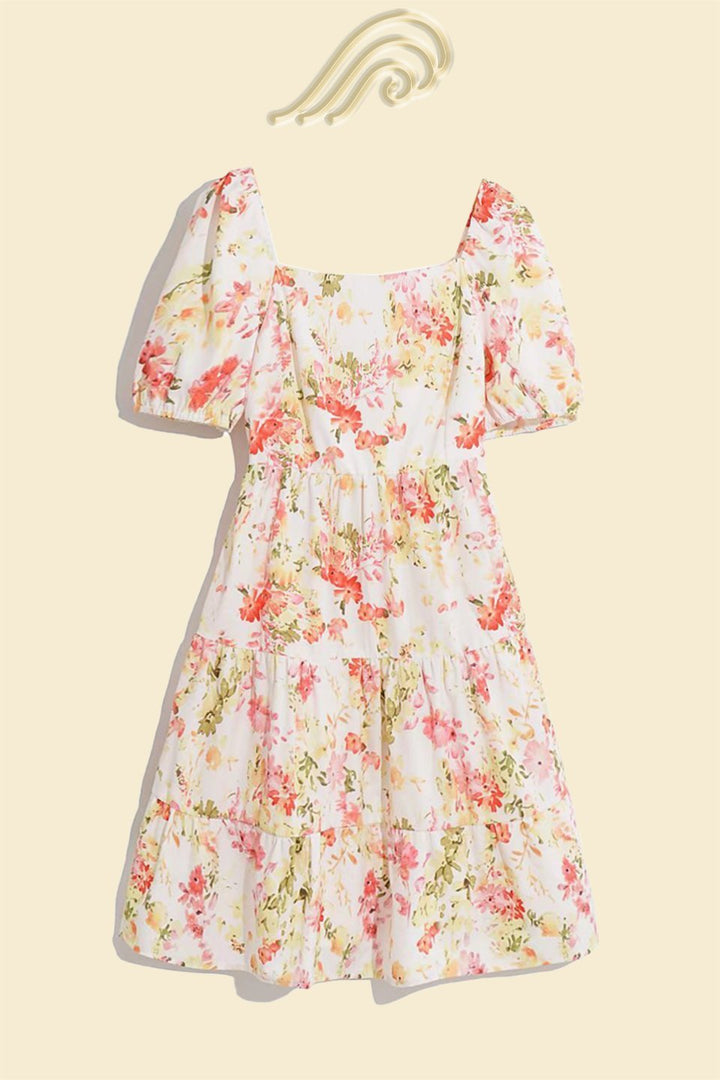 Adliyah Baskılı Papyonlu Katlı Mini Elbise