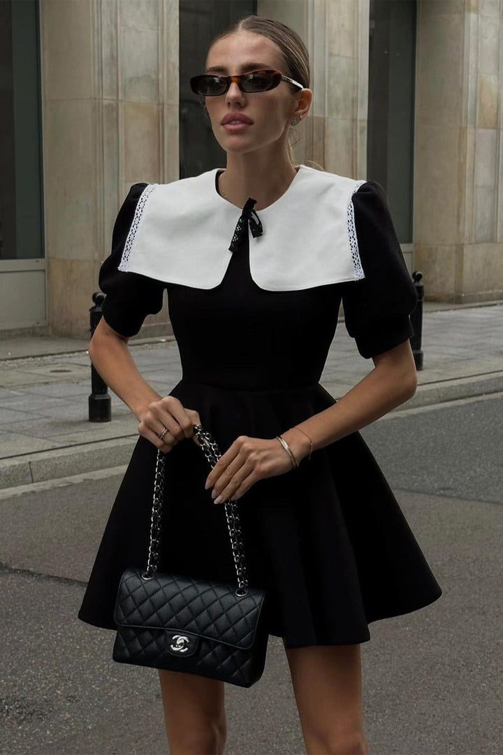 Chloe Doll Yaka Puf Kol Mini Elbise