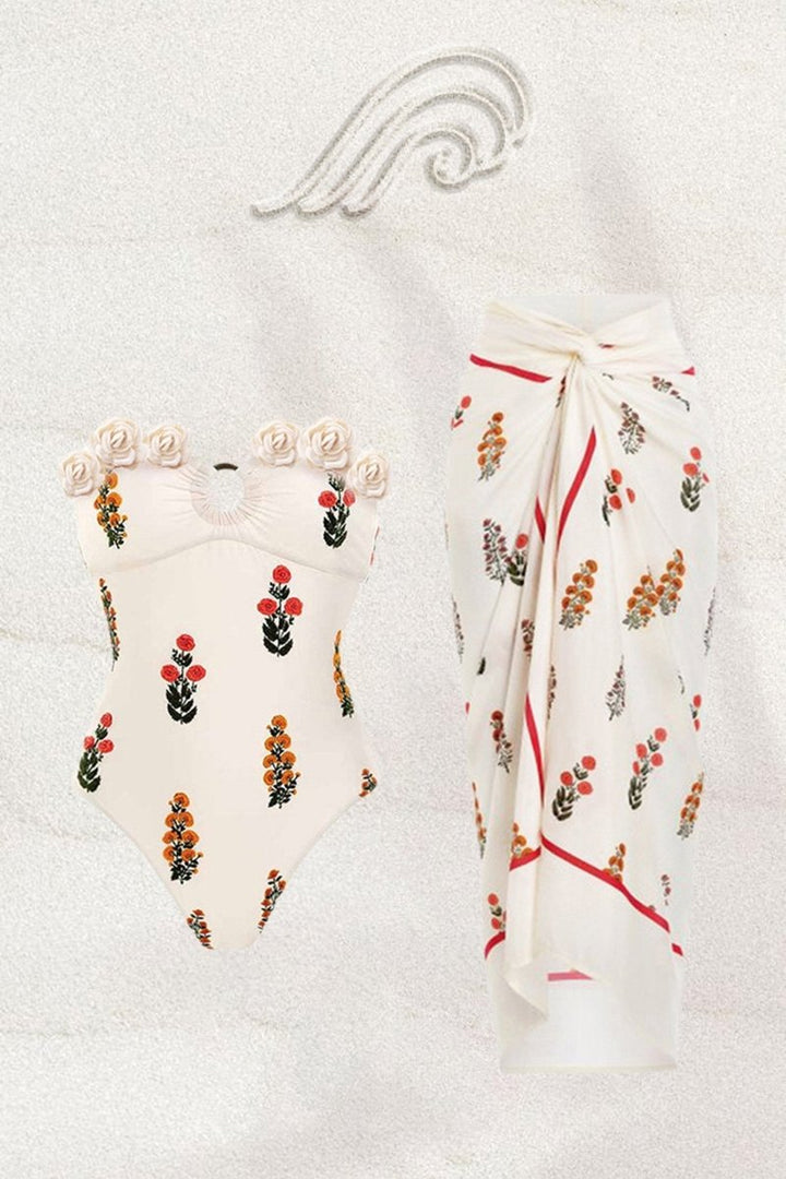 Agatha Cut-Out Floral İki Parçalı Yüzme Seti