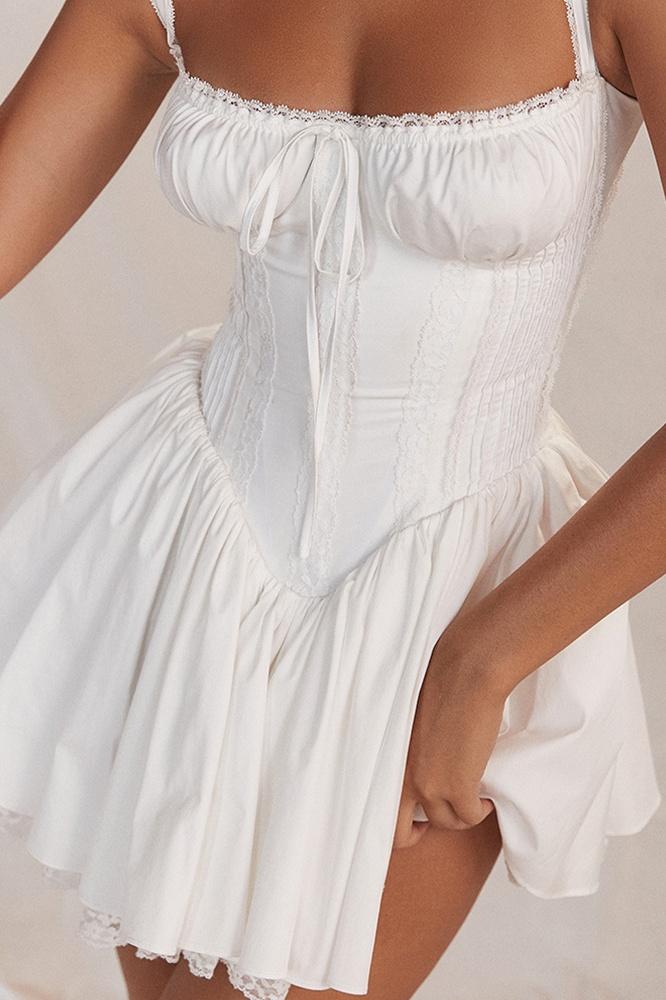 Agnes Dantelli Korse Mini Puf Elbise