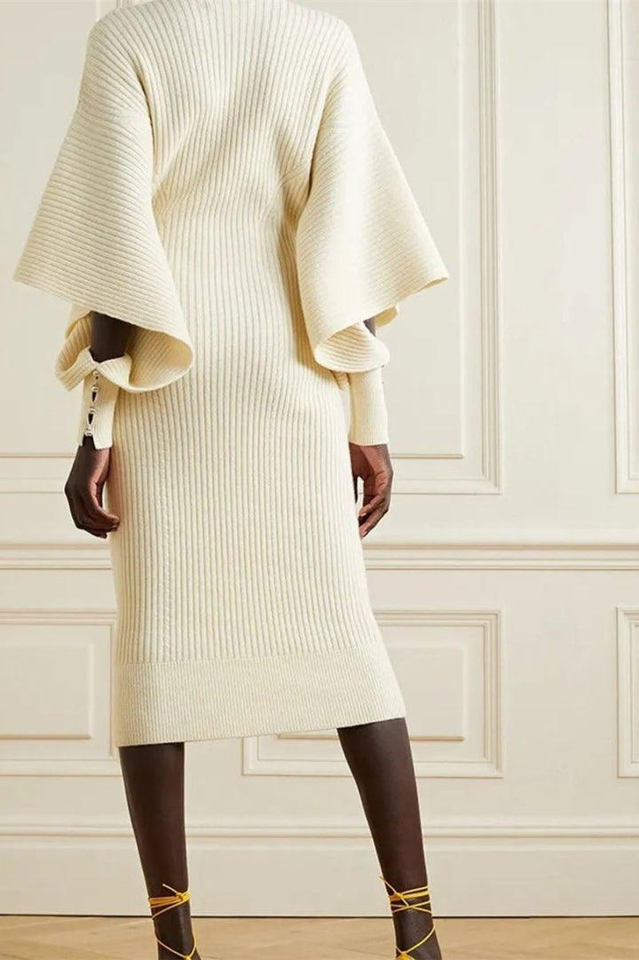 Alberta Cut-Out Batwing Kol Midi Triko Elbise