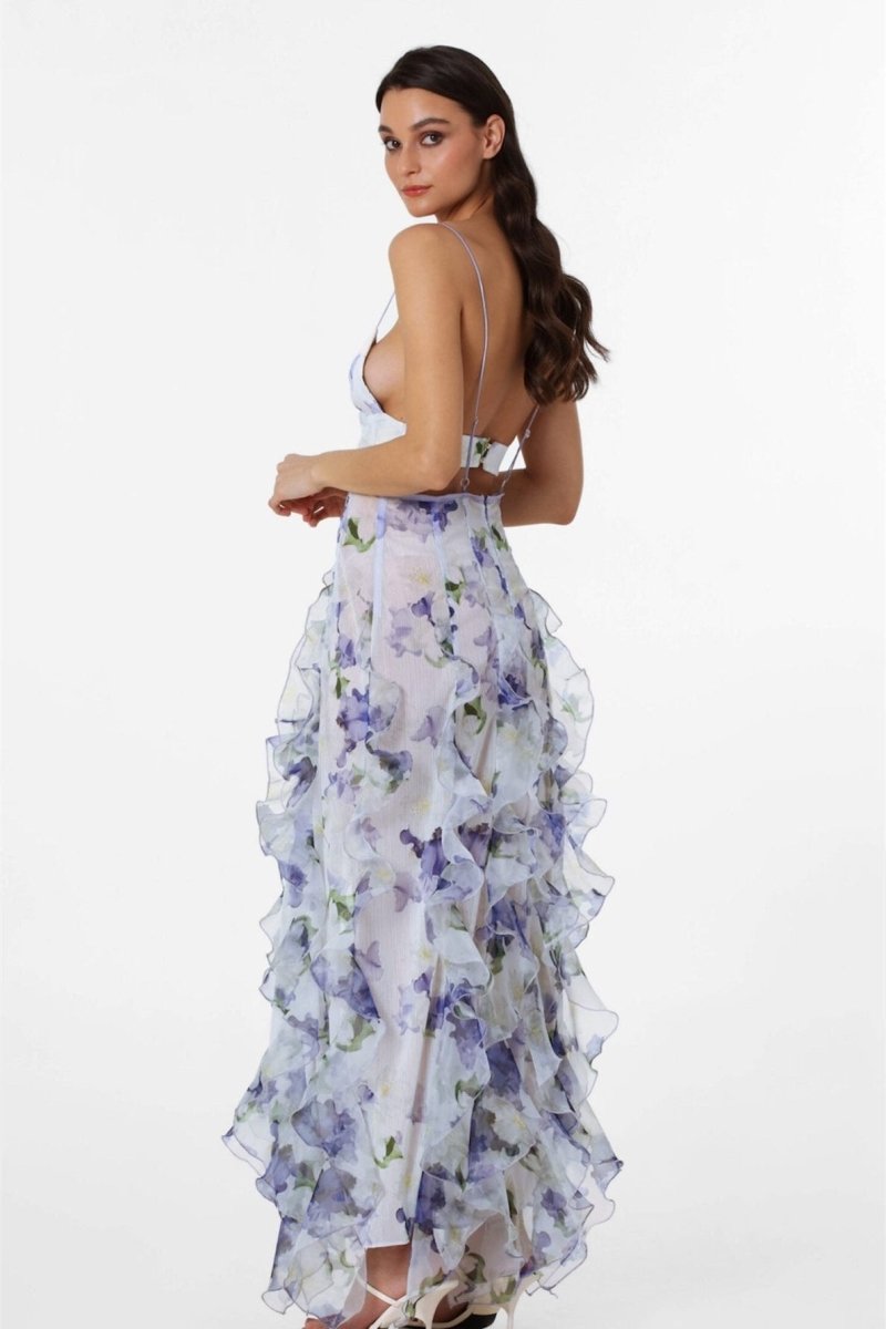 Alexia Fırfırlı Transparan Maxi Elbise