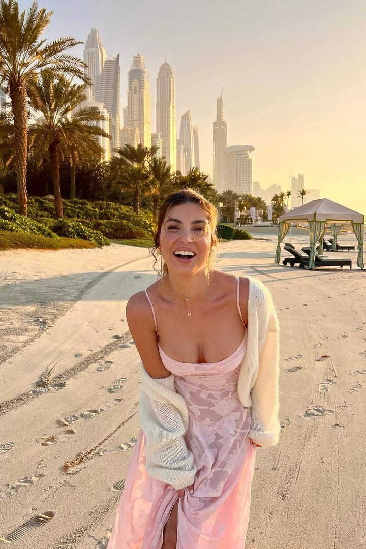 Alison Jakarlı A Kesim Maxi Slip Elbise