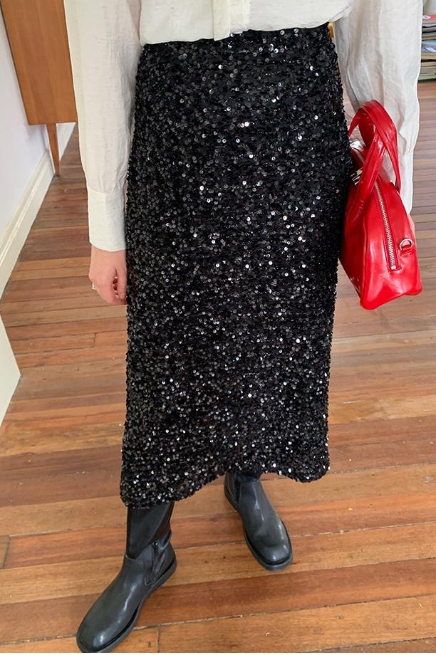 Alva Payet Midi Kılıf Etek