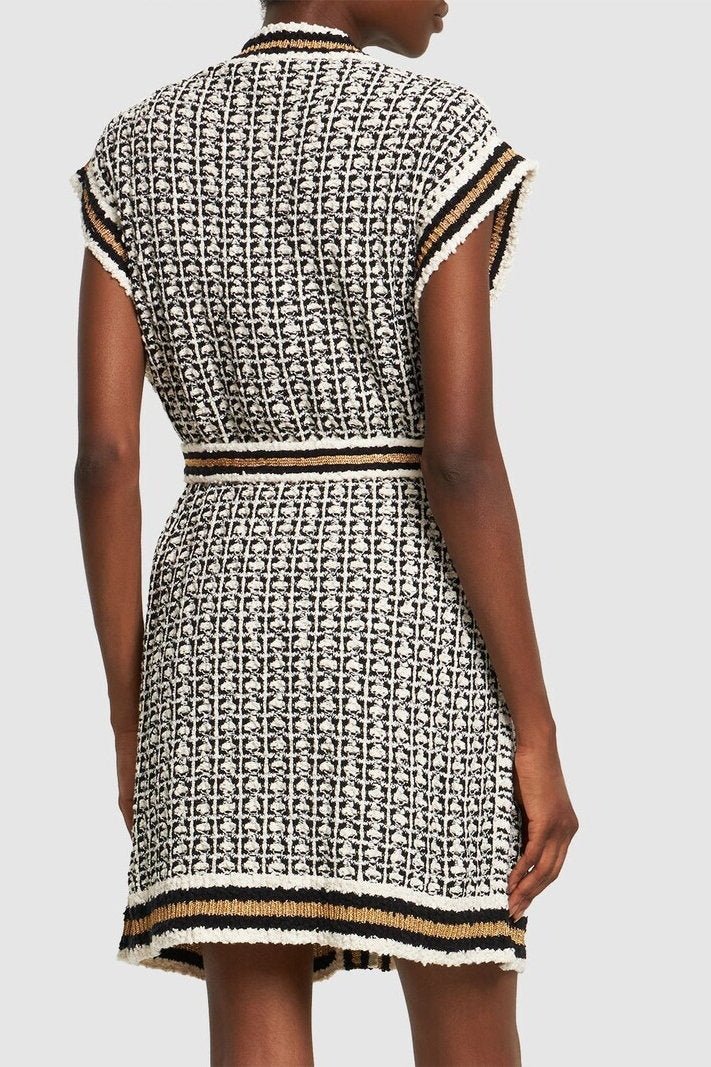 Alyssa Kontrast Kuşaklı Örme Yelek Hırka