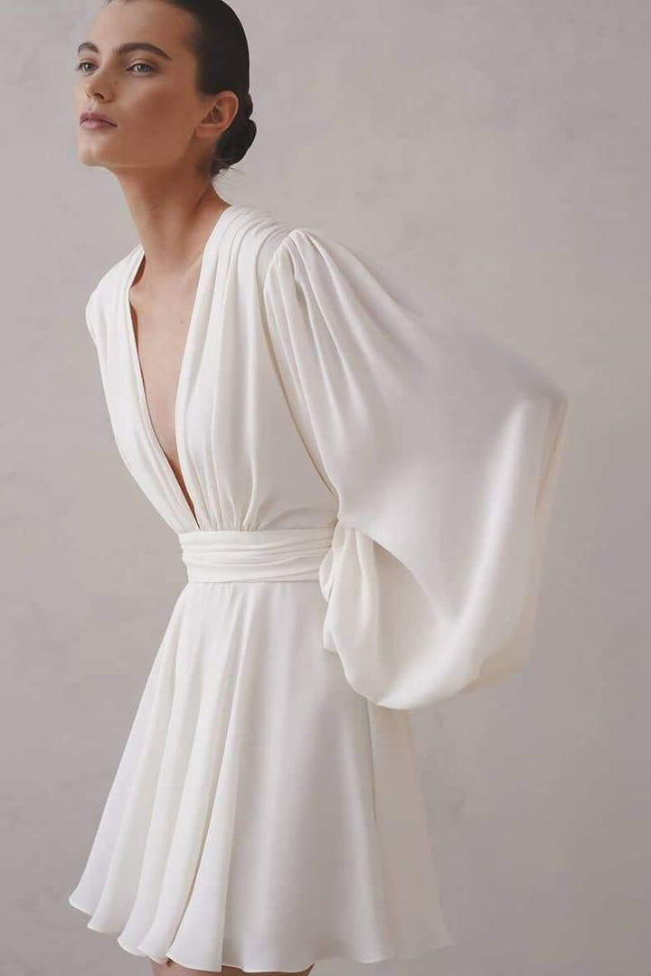 Amelia Derin V Yaka Mini Elbise