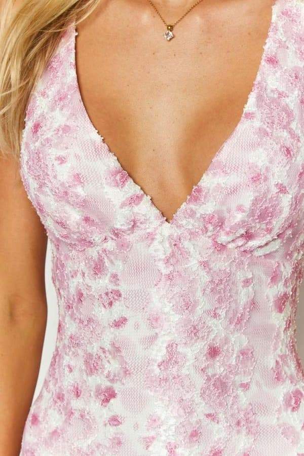 Amelia İşlemeli Dantelli Sırtı Açık Uzun Elbise