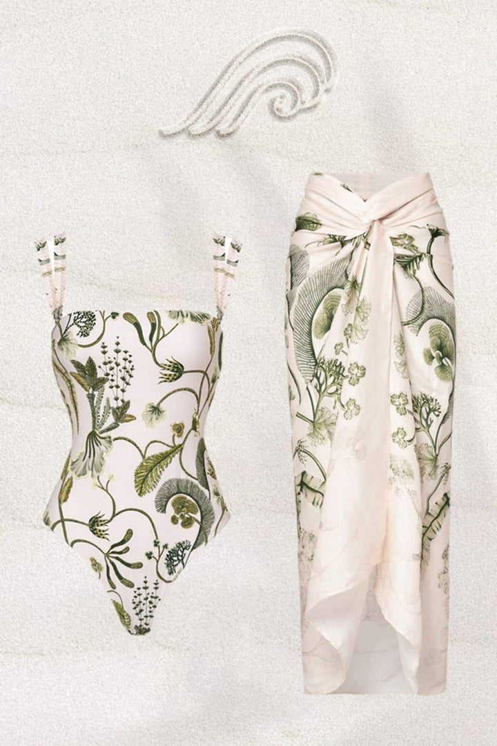 Amelia Bitki Baskılı İkili Yüzme Seti