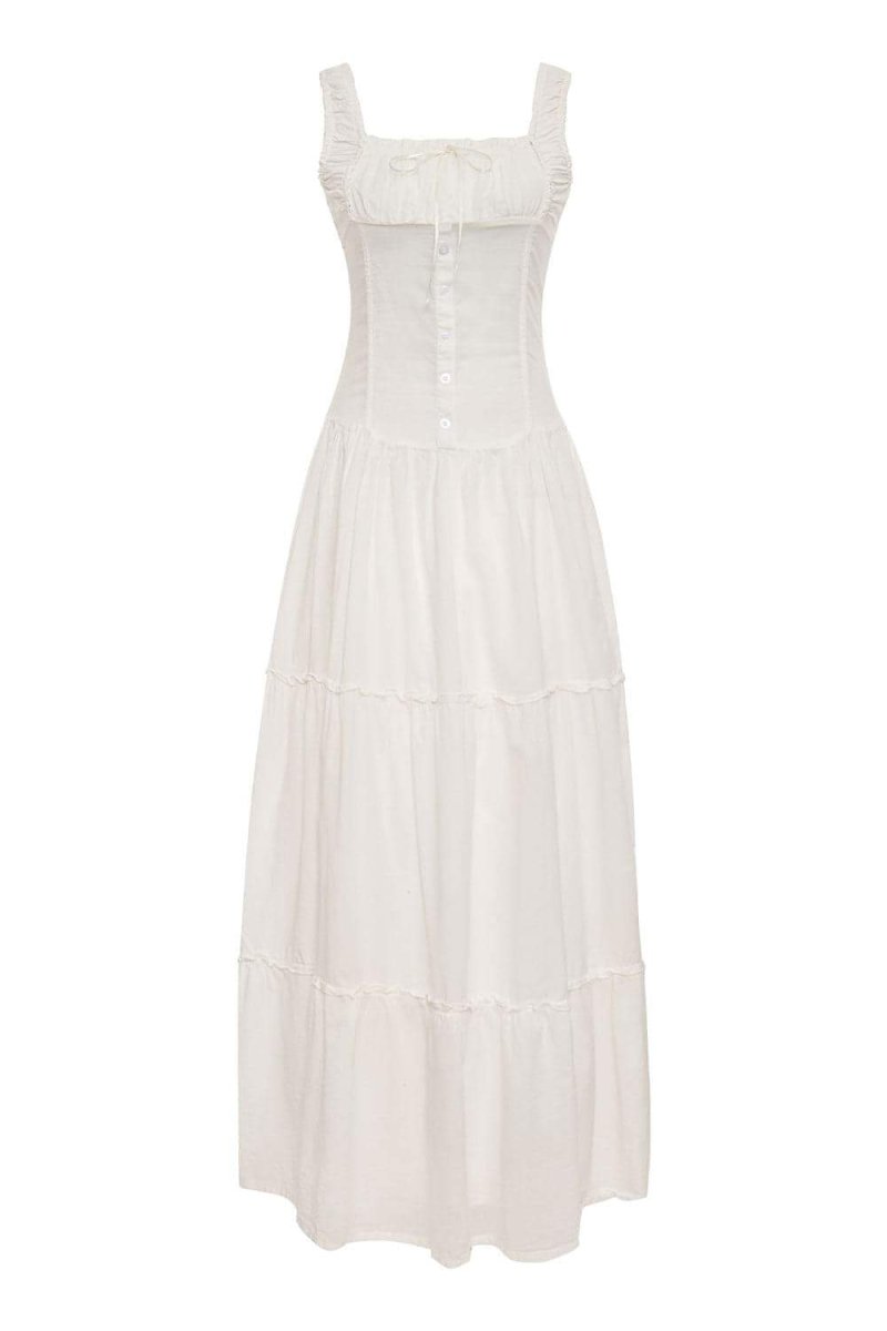 Anastasia Volanlı Yarı Transparan Maxi Elbise