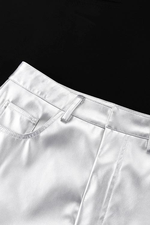 Andrey Metalik Midi Yırtmaçlı Etek