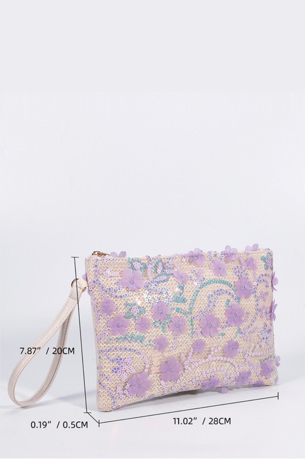 Angie Decor Çiçek Hasır Debriyaj Çanta