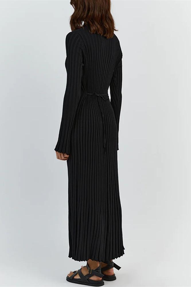 Antonia Ribanalı Uzun Triko Elbise