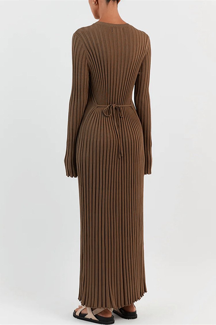 Antonia Ribanalı Uzun Triko Elbise