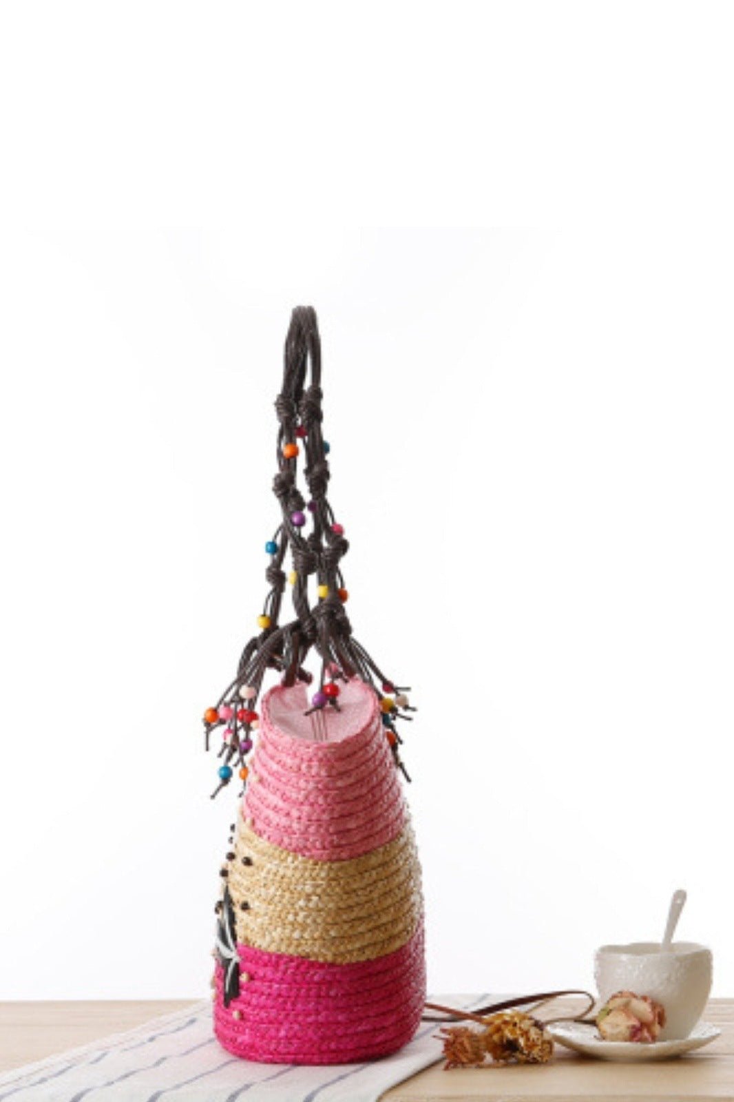 Arora Nakışlı Seastar Örgü Hasır Tote Çanta