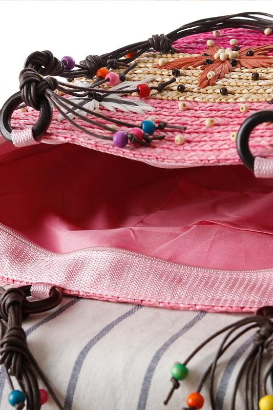 Arora Nakışlı Seastar Örgü Hasır Tote Çanta