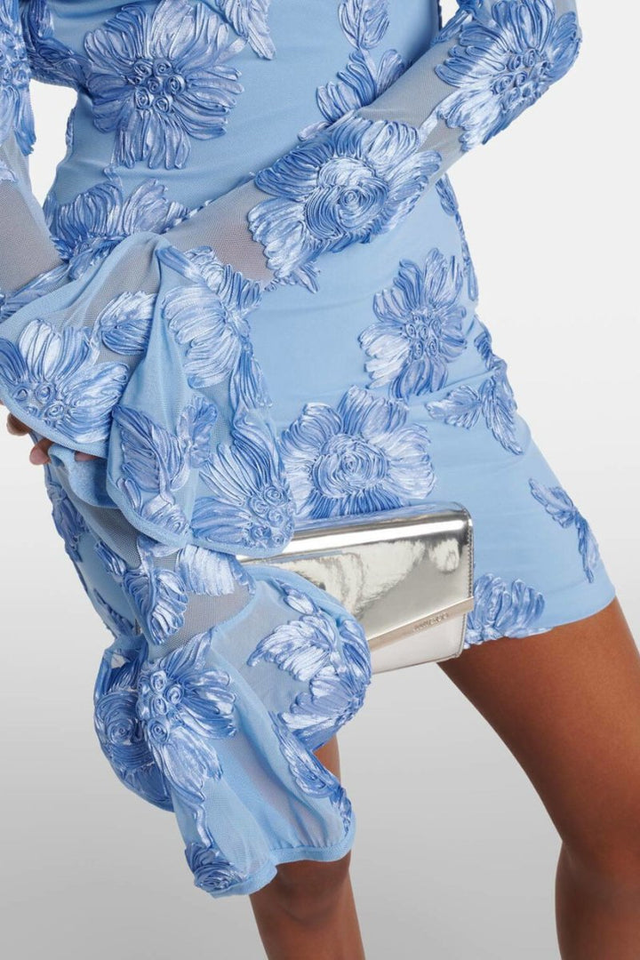 Aurora İşlemeli Sırtı Açık File Mini Elbise