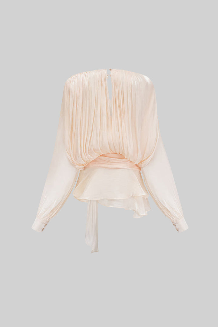 Fırfırlı Uzun Kollu Dökümlü Siluetli Mini Elbise