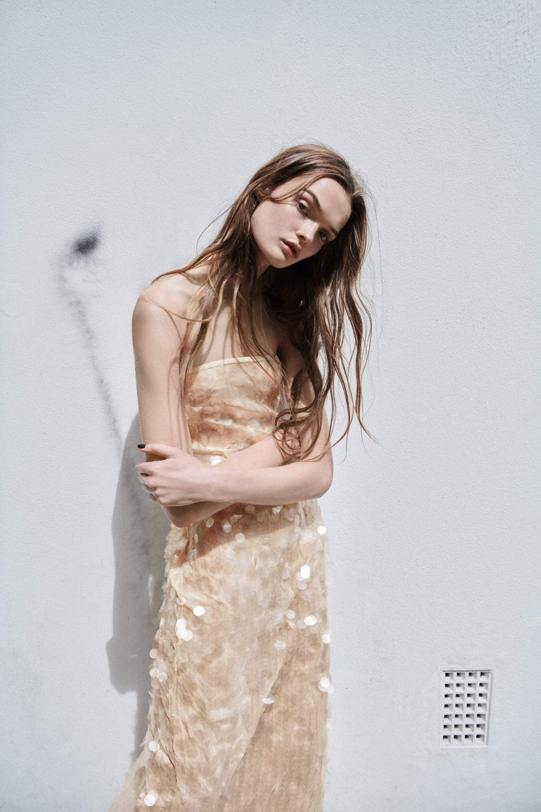 Babsy Payetler Straplez Tüp Midi Elbise