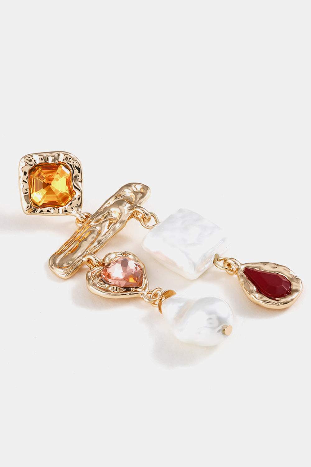 Barok Renkli Taşlı İnci Küpe